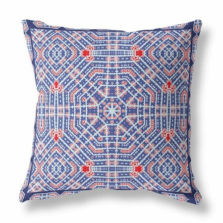 PALACEDESIGNS 28 in. Geostar Indoor & Outdoor Throw Pillow Blue & Red PA3684147